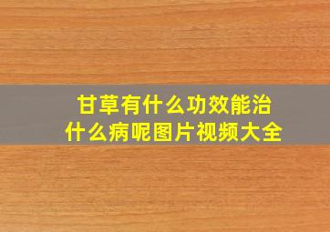 甘草有什么功效能治什么病呢图片视频大全