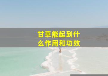 甘草能起到什么作用和功效