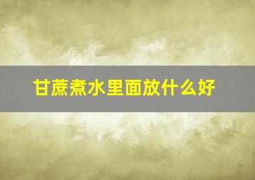 甘蔗煮水里面放什么好