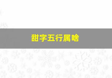 甜字五行属啥