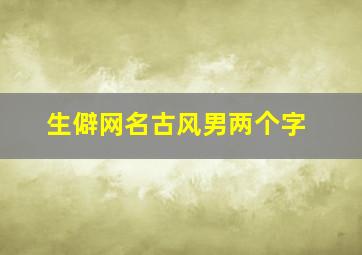 生僻网名古风男两个字