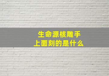 生命源核雕手上面刻的是什么