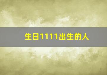 生日1111出生的人