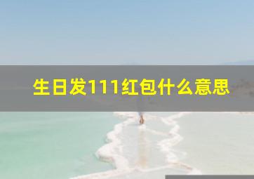 生日发111红包什么意思