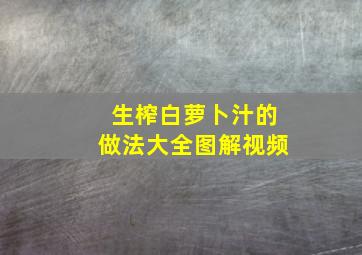 生榨白萝卜汁的做法大全图解视频