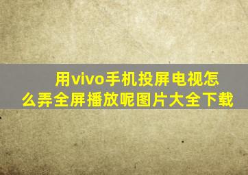 用vivo手机投屏电视怎么弄全屏播放呢图片大全下载