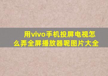 用vivo手机投屏电视怎么弄全屏播放器呢图片大全