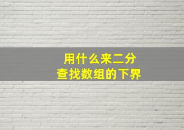 用什么来二分查找数组的下界