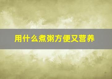 用什么煮粥方便又营养