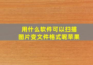 用什么软件可以扫描图片变文件格式呢苹果