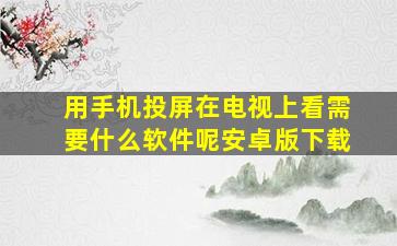 用手机投屏在电视上看需要什么软件呢安卓版下载