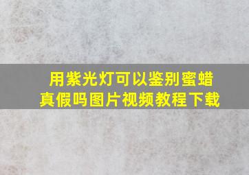 用紫光灯可以鉴别蜜蜡真假吗图片视频教程下载