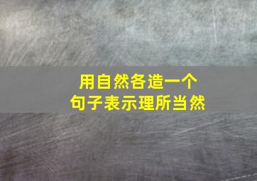 用自然各造一个句子表示理所当然