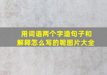 用词语两个字造句子和解释怎么写的呢图片大全