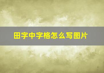 田字中字格怎么写图片