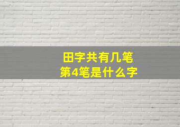 田字共有几笔第4笔是什么字