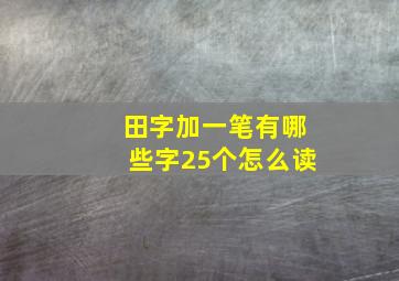 田字加一笔有哪些字25个怎么读