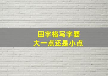 田字格写字要大一点还是小点