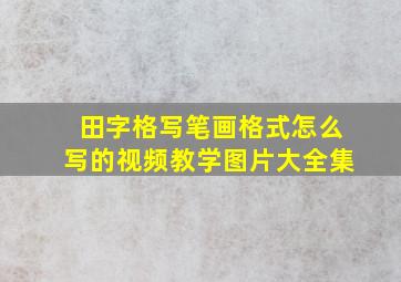 田字格写笔画格式怎么写的视频教学图片大全集