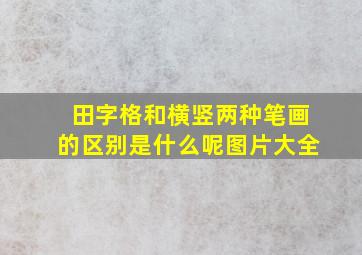 田字格和横竖两种笔画的区别是什么呢图片大全