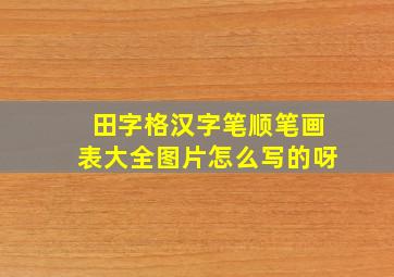 田字格汉字笔顺笔画表大全图片怎么写的呀