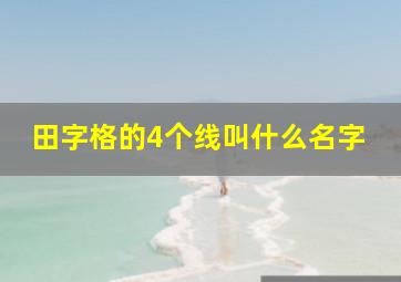 田字格的4个线叫什么名字