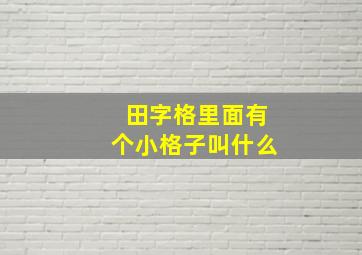 田字格里面有个小格子叫什么