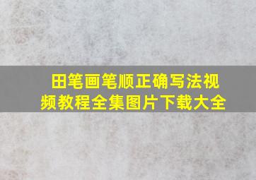 田笔画笔顺正确写法视频教程全集图片下载大全