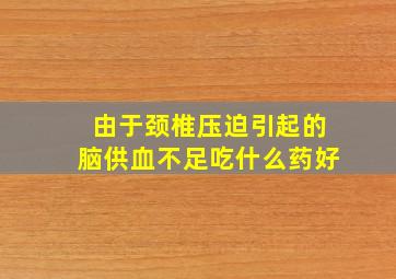 由于颈椎压迫引起的脑供血不足吃什么药好