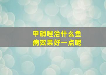 甲硝唑治什么鱼病效果好一点呢