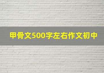 甲骨文500字左右作文初中