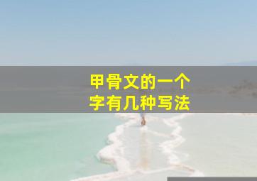 甲骨文的一个字有几种写法