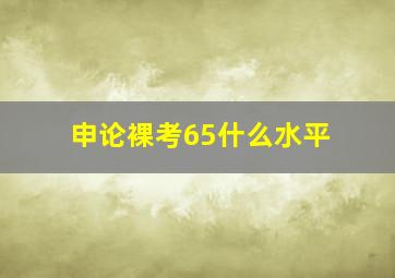 申论裸考65什么水平