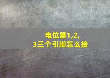 电位器1,2,3三个引脚怎么接