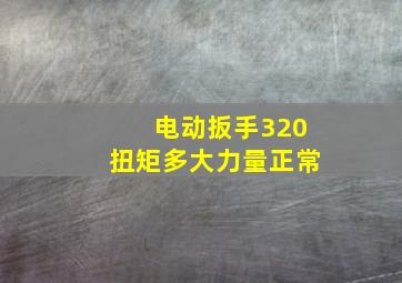 电动扳手320扭矩多大力量正常