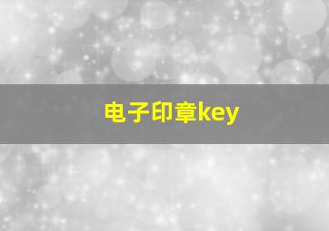 电子印章key