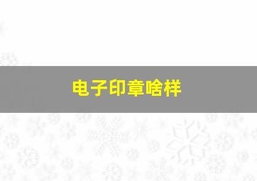 电子印章啥样