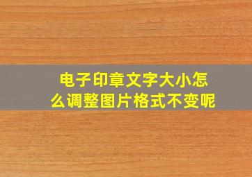 电子印章文字大小怎么调整图片格式不变呢