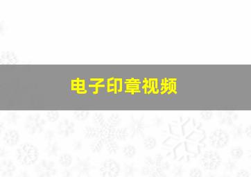 电子印章视频