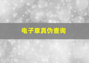 电子章真伪查询