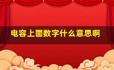 电容上面数字什么意思啊