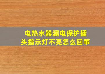 电热水器漏电保护插头指示灯不亮怎么回事