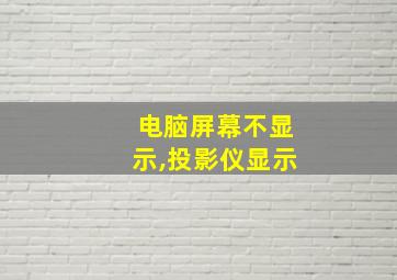 电脑屏幕不显示,投影仪显示