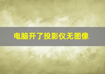 电脑开了投影仪无图像