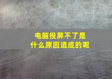 电脑投屏不了是什么原因造成的呢