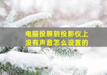 电脑投屏到投影仪上没有声音怎么设置的