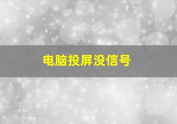 电脑投屏没信号