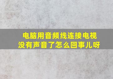 电脑用音频线连接电视没有声音了怎么回事儿呀