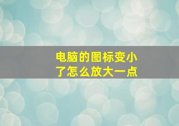 电脑的图标变小了怎么放大一点