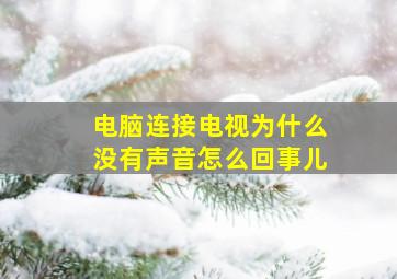 电脑连接电视为什么没有声音怎么回事儿